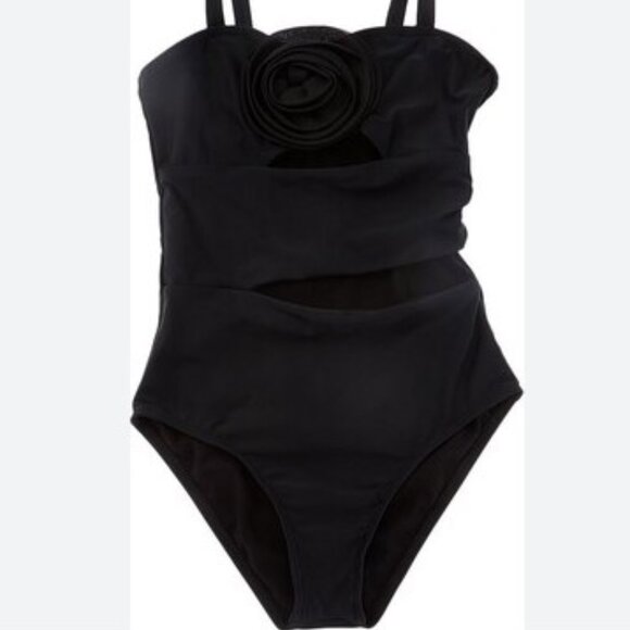 Beach Lingo Girls’ Black One-Piece Swimsuit w/ Floral Detail – Size 7 - Picture 8 of 8